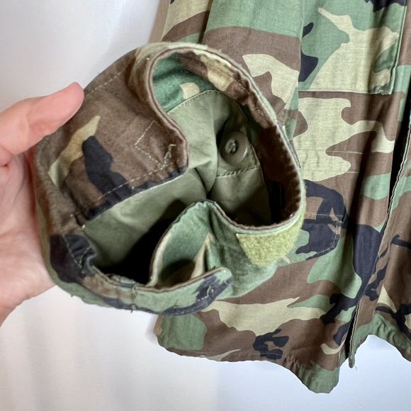 Vintage US Army Airborne 80s Cold Weather Field Camo Coat Jacket Medium Long - Picture 4 of 16